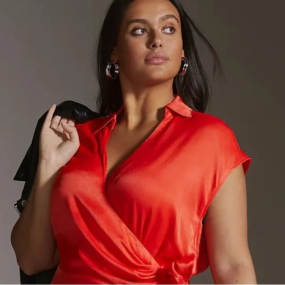 Anthropologie Maeve Open-Back Wrap Midi Dress - Picture 10 of 14